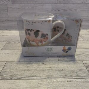 Kent Pottery "Wallowing In The Mud Being a Pigs Just So Good" Porcelain Mug Cup